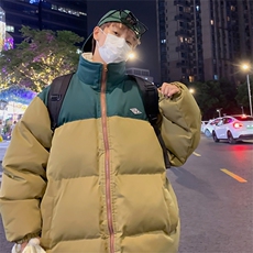 衣男冬季加厚保暖宽松拼接撞色立领服潮牌面包服W6275-P82，男装棉衣，星座512-3