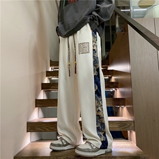 港风2024春新款潮小熊印花宽松直筒休闲裤B315-K23395-p45控58，男装休闲裤，电商B315
