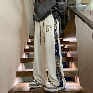港风2024春新款潮小熊印花宽松直筒休闲裤B315-K23395-p45控58图片