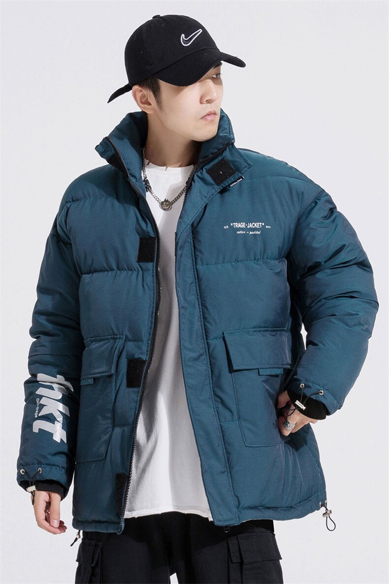 日系新款变色龙棉衣男亮面反光棉袄立领面包服棉服3367-P80控138,男装棉衣,星座207