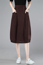 2021夏季新款时尚休闲舒适遮肉显瘦松紧腰半身裙，女装半身裙，简韵佳