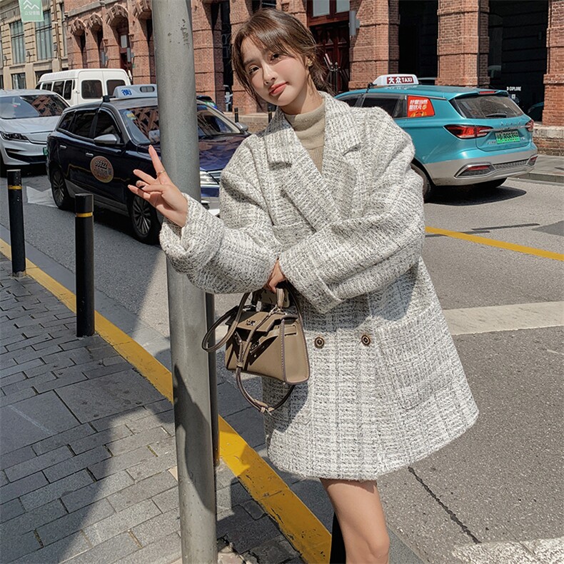 现货，小香风粗花呢料西服B081-3027-P175-K248图片