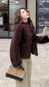 冬装  新款  驼马绒  皮毛一体外套-195-k298图片