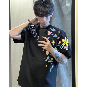 【有货】BK898CC-特P27 创意卡通涂鸦印花短袖T恤男女图片