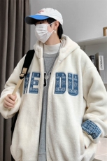 冬上新港风学生加绒加厚棉衣羊羔绒连帽外套男女988-P110控价158，男装棉衣，电商A441-1