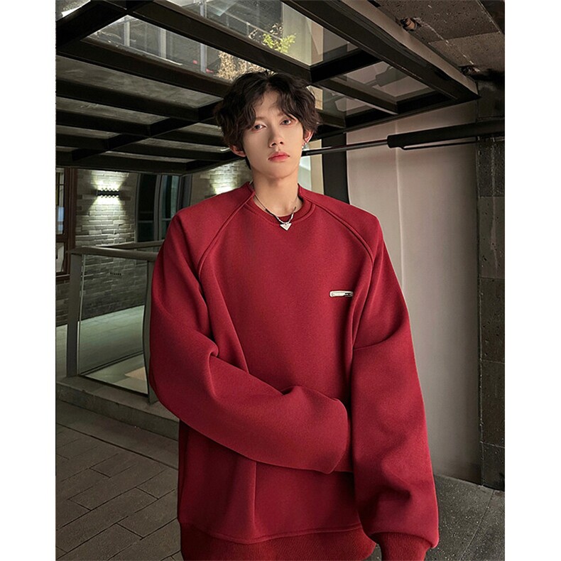 得物方领卫衣外套秋冬新款高品质卫衣常规p59加绒69，男装卫衣，电商B319