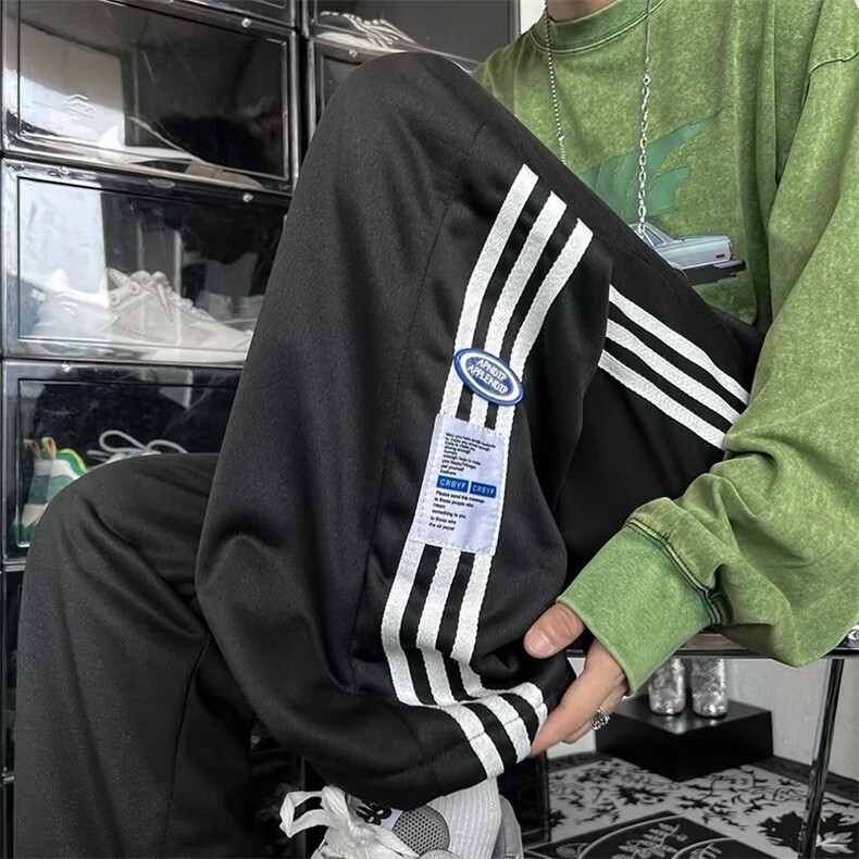 直筒阔腿裤美式ins高街潮运动休闲裤X146P30,男装休闲裤,星座1116-2