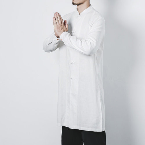 风大码棉麻衬衣男士休闲长款盘扣衬衫男装复古唐装 CS501-P65图片