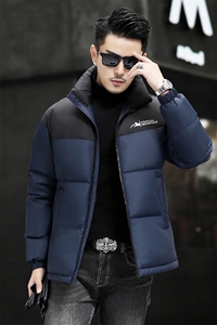 冬款90%白鸭绒中年羽绒服夹克男士立领青年面包服羽绒服外套大衣图片