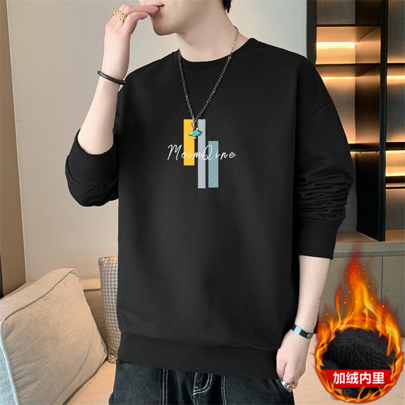 外贸跨境现货秋冬加绒新款2024情侣休闲印花卫衣打底JR061-P19,男装T恤,星座1816-2（原1210–2）