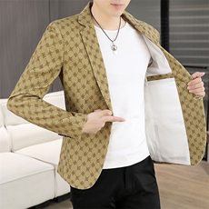 X616-P852025秋装时尚男士格纹小西装时尚修身西服，男装西服，星座507A（原星座306B-2）