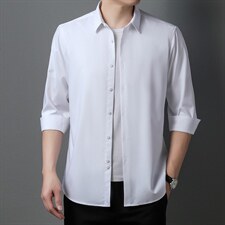 DN92201男式服装2023秋新款衬衫男长袖翻领休闲四季可穿衬衣P63，男装衬衫，电商B360
