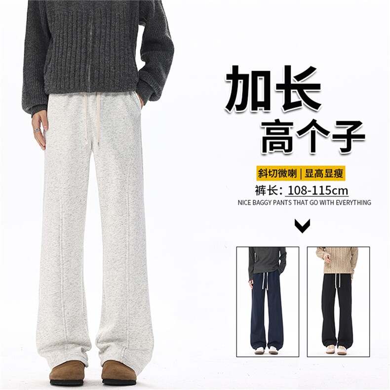 高个子斜切微喇卫裤男春秋季货号KZ088加长图片