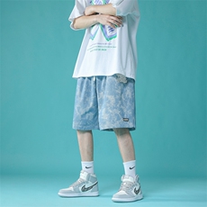 夏季街头潮牌ins扎染牛仔短裤男嘻哈宽松百搭休闲工装裤K994-P28，男装牛仔裤，星座512-2
