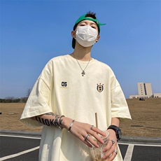 抖音得物二开现货220克夏装重磅美式高街宽松短袖t恤MT286，男装T恤，电商A486-1
