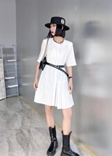 夏季新款，立体剪裁，手工压皱，个性连衣裙，女装连衣裙，名莹