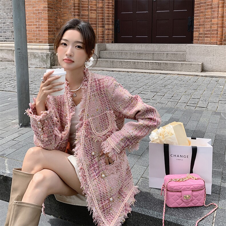 高级感显瘦上衣短裙女2025春秋季新款韩系气质小香风裙,女装短外套,天使之佳话