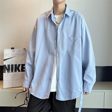 慵懒冷淡风长袖衬衫男oversize宽松休闲衬衣2023新款CS061-P43，男装衬衫，星座308B-1