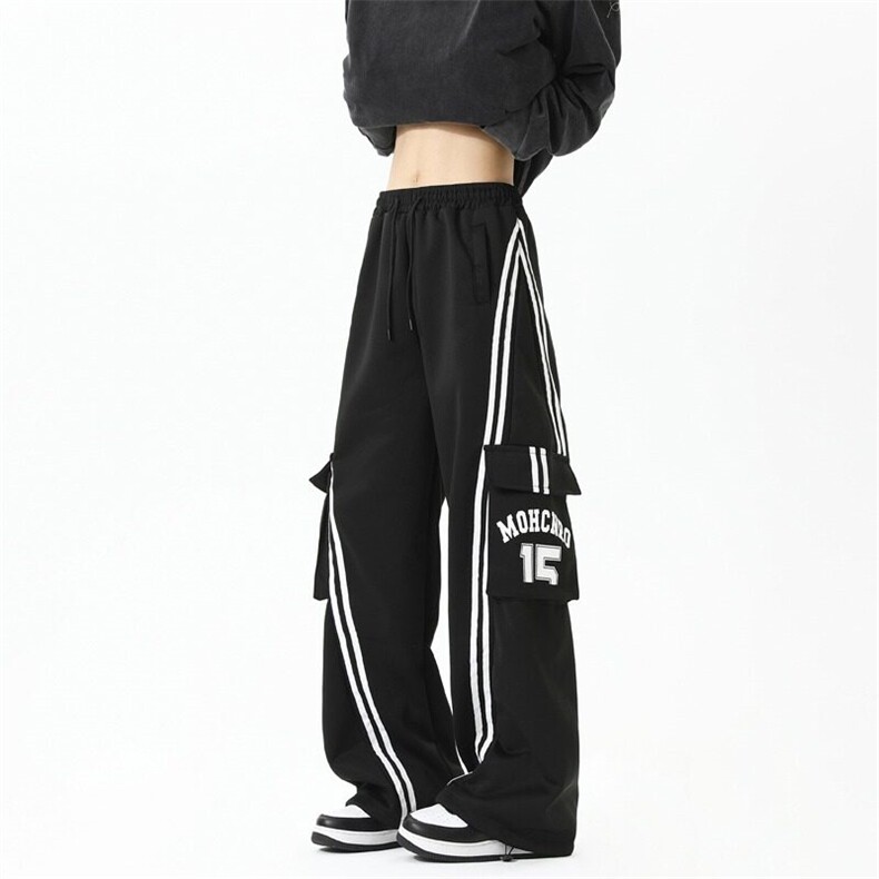 美式工装裤春秋季2026新款男女款情侣服套装加绒阔腿裤子YK88/P50,男装休闲裤,星座506