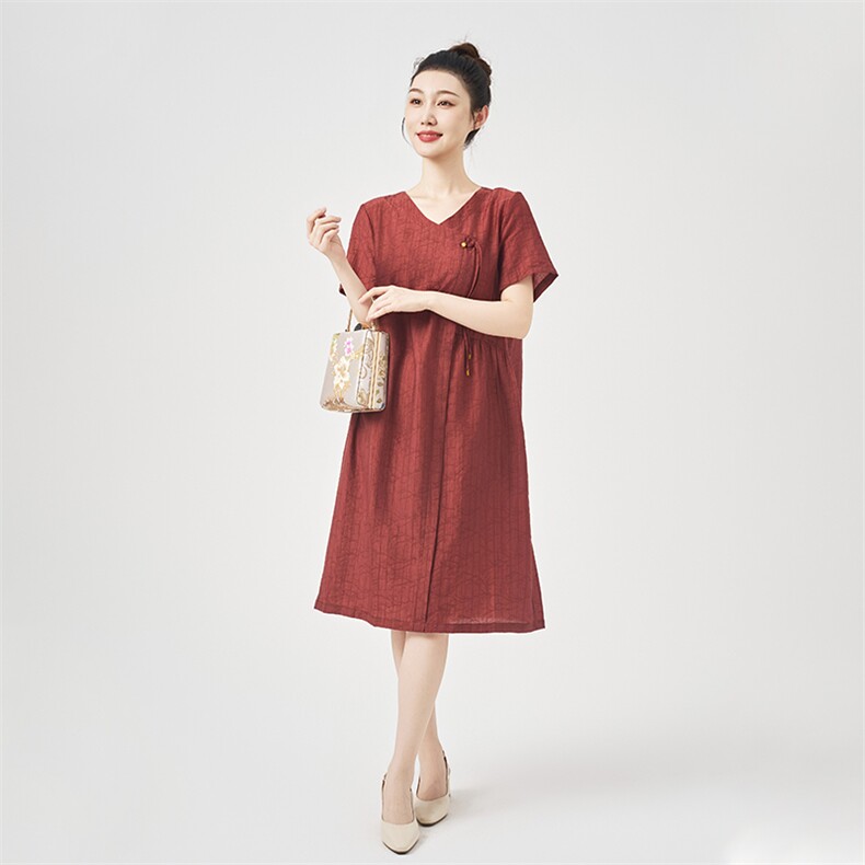 #高质莱赛尔#小个子气质中年妈妈夏装洋气遮肚子大码宽松裙子,女装连衣裙,鑫鑫格