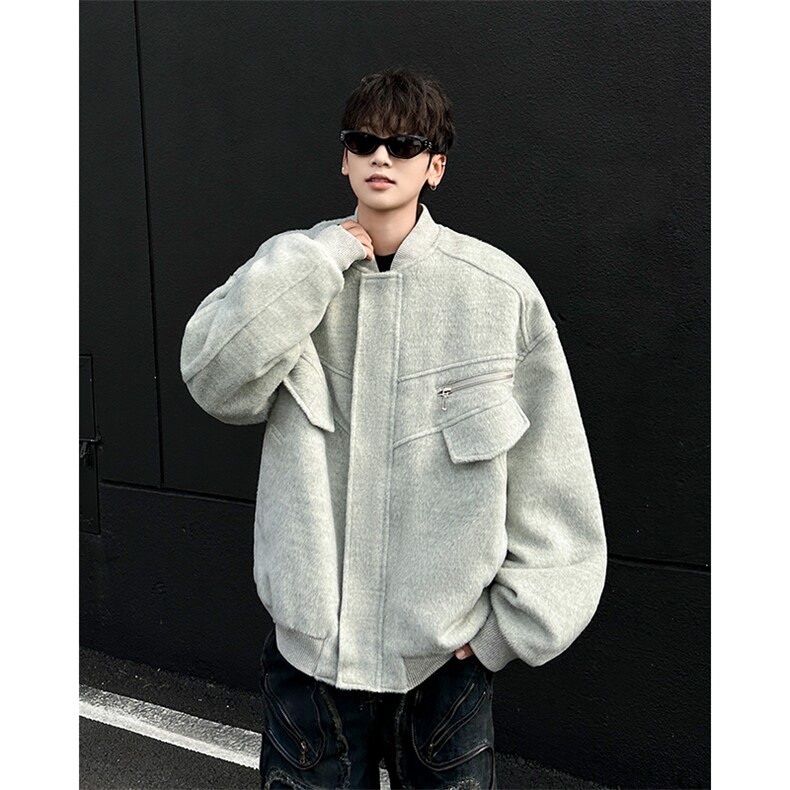 加棉外套男款秋冬高级感痞帅潮牌夹克男装棉衣JK09343-P113,男装夹克,星座308B-2