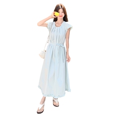 ：夏装新款韩版宽松通勤木耳边连衣裙2C135-8831P120K198，女装连衣裙，2C135