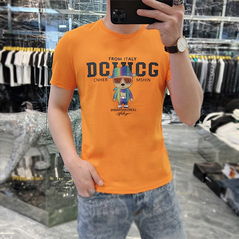 新款时尚高端精品欧货夏季男T恤短袖潮流抖音A227B-A-722-P48,男装T恤,电商A227B（原钱塘4066-1）