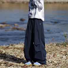 美式直筒休闲裤男秋季潮流大码宽松男生裤子阔腿运动工装伞兵裤，男装休闲裤，电商B238