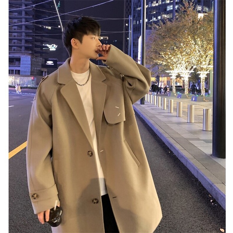 秋冬装新款毛呢大衣男中长款外套韩版潮流学生上衣812-F613-P128，男装毛呢大衣，星座812