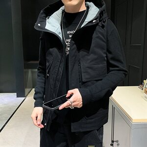 80%灰鸭绒冬装新款羽绒连帽马甲男大码背心无袖外套8502图片