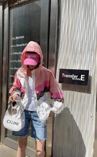 新款欧韩时尚洋气拼豹纹连帽防晒衣，其它，L·H·X