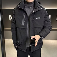 冬季新款男士棉衣外套加厚保暖连帽工装夹克潮流百搭休闲冲锋衣男，男装夹克，星座506A