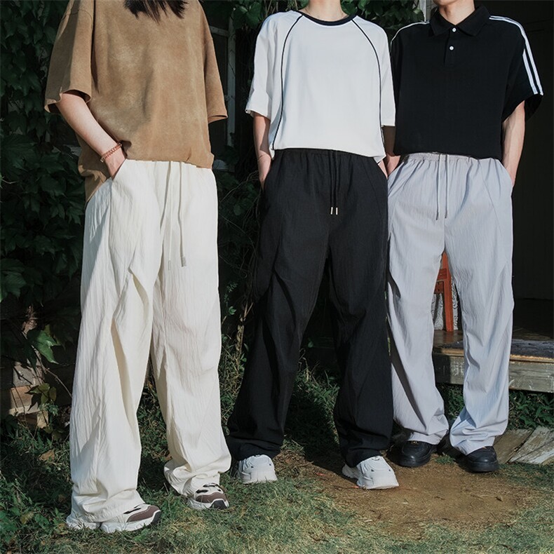 【敖瑞鹏代言】GENIOLAMODE冰感垂感运动裤男士夏季薄款直筒休闲,男装休闲裤,星座717