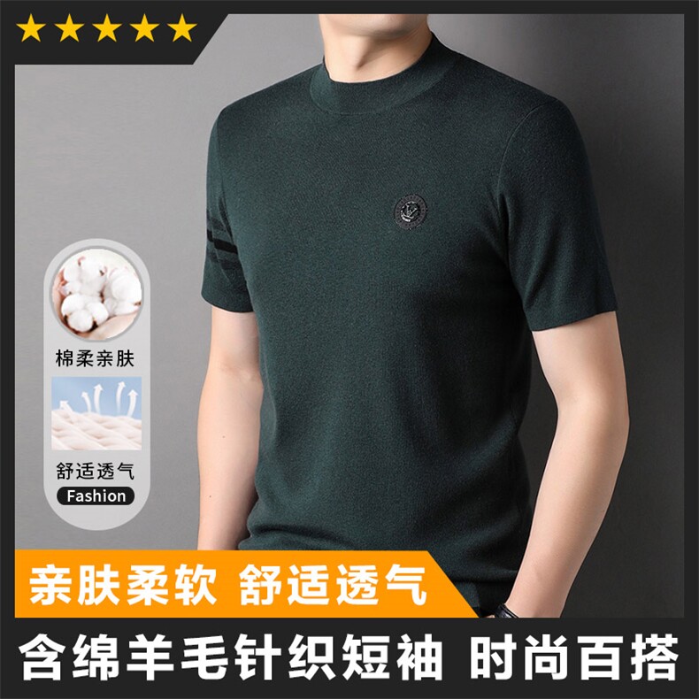男士针织衫羊毛短袖T恤主推款大货备足长期图片