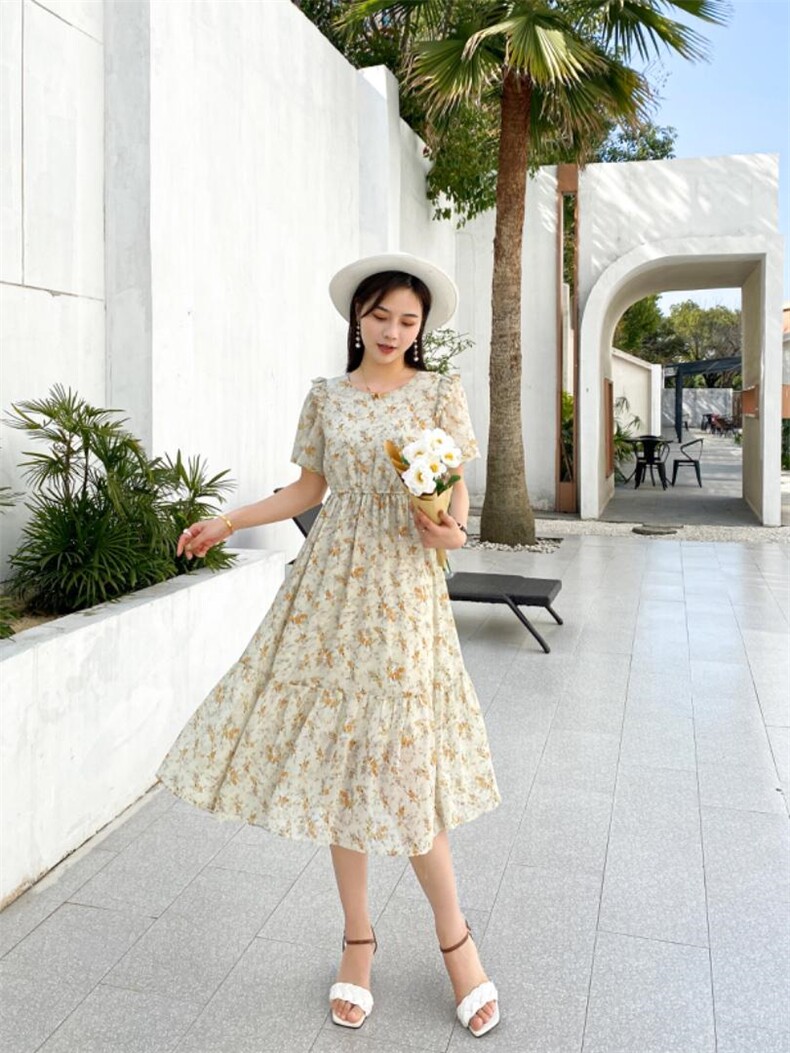 夏季新款碎花连衣裙，女装连衣裙，锦心绣