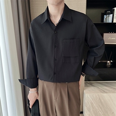 轻熟风秋装高品质提花垂坠感痞帅衬衫寸衫高级A236-0818-P65，男装衬衫，电商A236