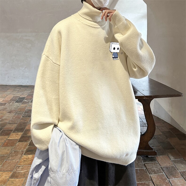 8XL高领毛衣男大码胖子堆堆领打底羊毛衫GM45400-P45加绒款-P65,男装T恤,电商A040