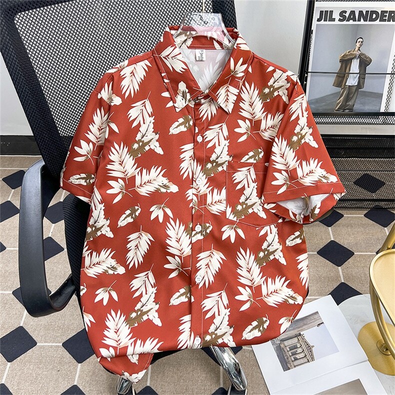 夏威夷衬衫男士短袖韩版潮印花百搭宽松2024夏季ins外套CY904-P30图片