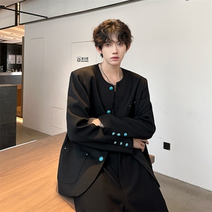 秋季新款设计师款绿松石纽扣小香风夹克外套A210A-JK03-P115图片