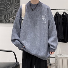 半高领毛衣男大码胖子针织衫毛线衣M18430-P45加绒款-P65，男装针织衫/毛衣，电商A040