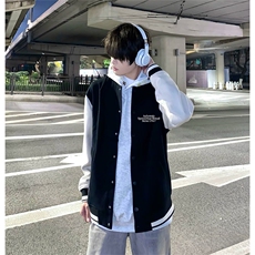 抖音得物高品质全棉380克潮立领棒球服开衫印花卫衣外套ACM1201，女装短外套，电商A443