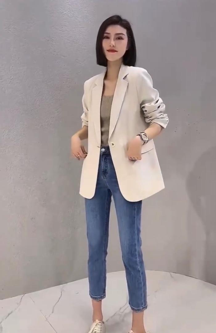 2023春季新款韩版高级百搭时尚潮流气质西装外套,女装西装,L·H·X