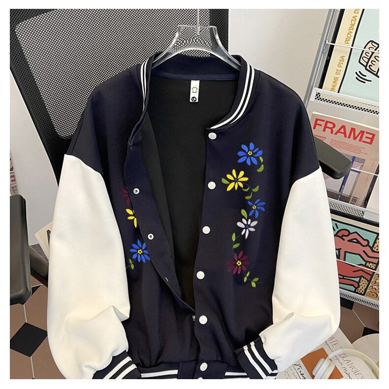 美式复古刺绣棒球服男女通用2025春秋冬季新款宽松情侣夹克潮牌,男装夹克,星座1210-1