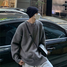 亨利领毛衣男女秋季休闲针织衫慵懒加厚密度鹿毛上衣M6527，男装针织衫/毛衣，星座1116A-1（原606A）