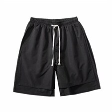 高街短裤男韩版潮流ins机能风假两件五分裤潮牌抽绳直筒DK633-p25，男装休闲裤，星座1008