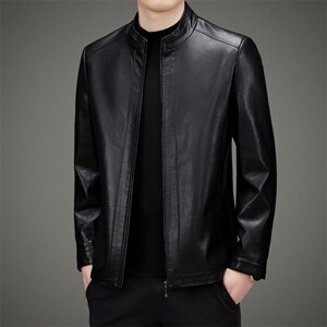 K2163钱塘2020-2春秋新款百搭商务休闲中年男士皮衣夹克P127图片