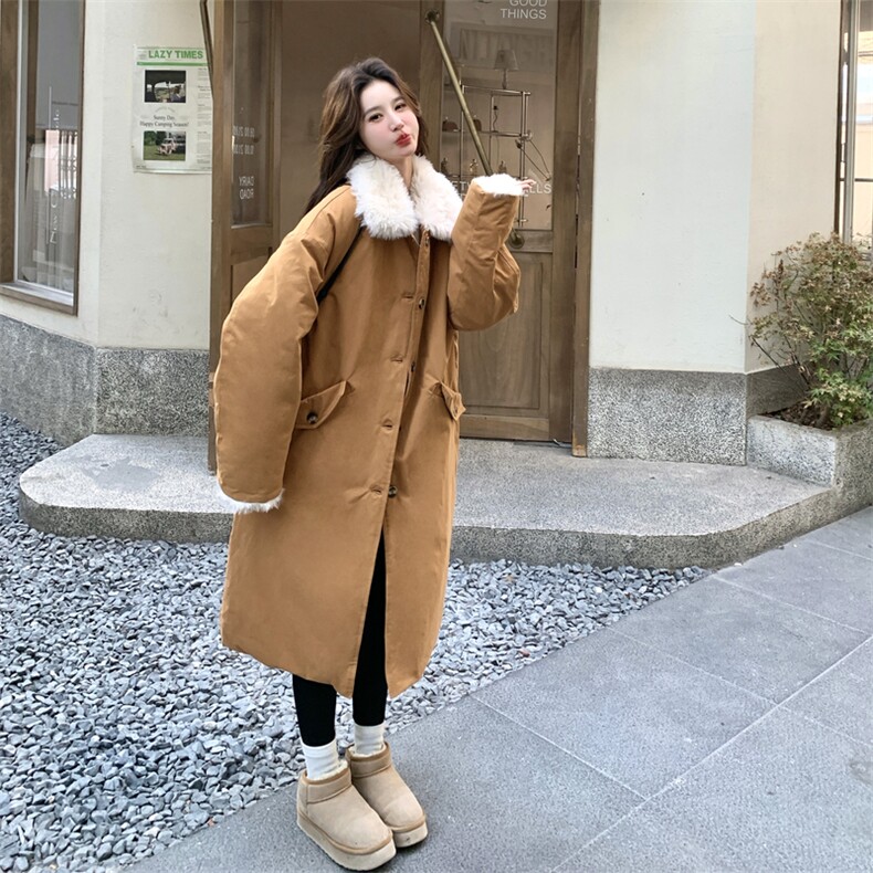 羊羔毛拼接派克羽绒服女2025冬季新款巨好看休闲保暖90白鸭绒外套,女装羽绒服,2C053