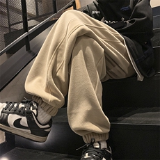 冬季新款双面摇粒绒刺绣束脚卫裤M~5XLXZ604-K100-P50控68，男装休闲裤，星座604