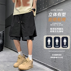 现货夏季工装短裤男ins潮牌休闲百搭潮流痞帅五分裤D02517-P43，男装休闲裤，星座308B-2