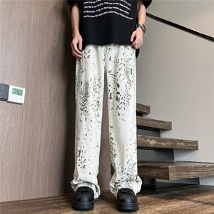 水墨泼染休闲长裤直筒裤 NK8081图片